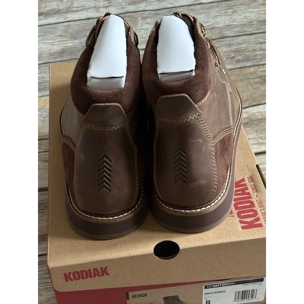 NEW Men's Kodiak Devick Wedge‎ Boot Brown  Saddleback Size 8 M Retail $130